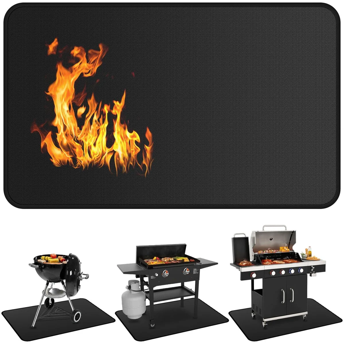  Healthy Living Under Grill Mat 65 x 39 Inch Stainless Steel — product photo