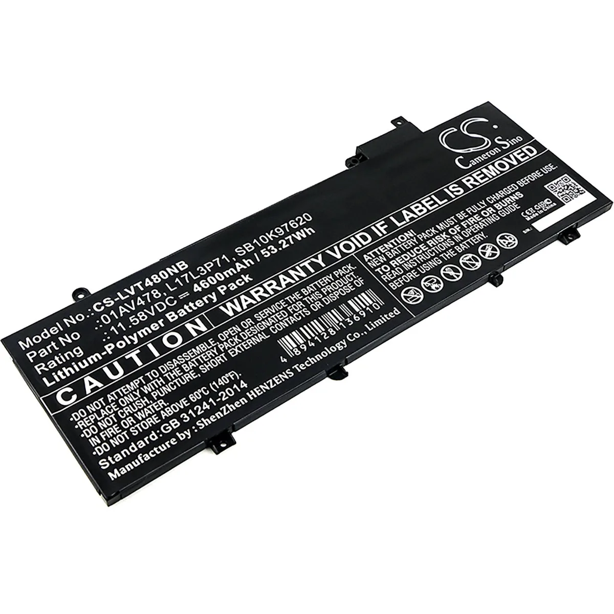 Cameron &amp; Co Cameron &amp; Co DS-CS-LVT480NB laptop battery 4.6 Ah — product photo