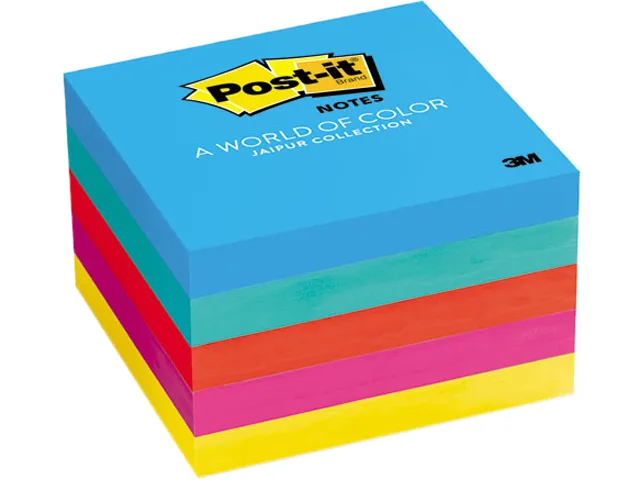 Post-it Post-it 654-5UC sticky notes, Jaipur colors, 5 pads, 100 sheets each — product photo