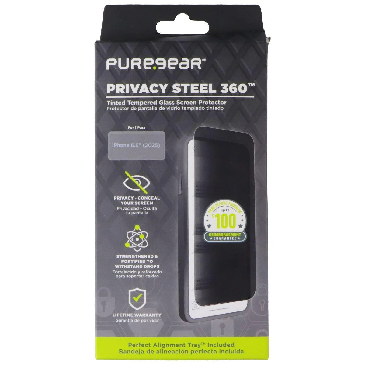 PureGear PureGear Steel 360 Glass Screen Protector iPhone 17 Air Privacy — product photo