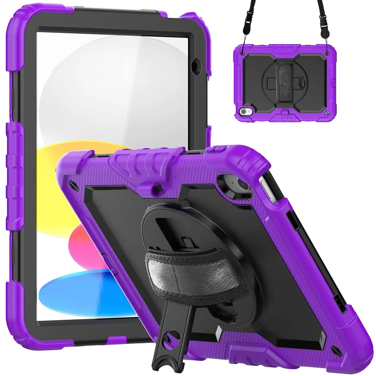 Timoom Timoom Heavy Duty Case Purple 11" 10.9" 360° Kickstand Strap — product photo