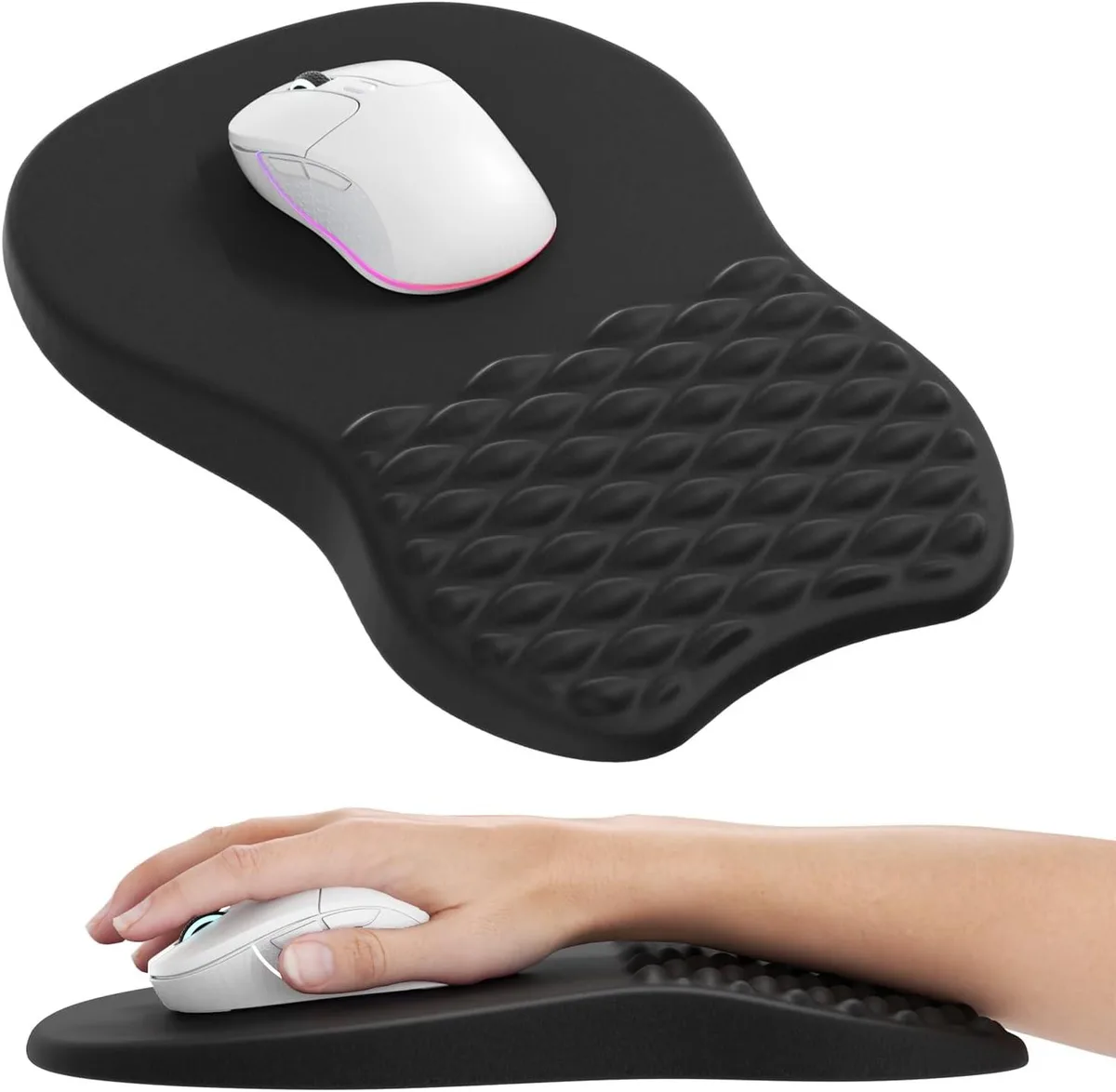 BAOFENG BAOFENG Ergonomic Mouse Pad with Wrist Support Black 11.8 x 7.8 x 1.2 inches — product photo