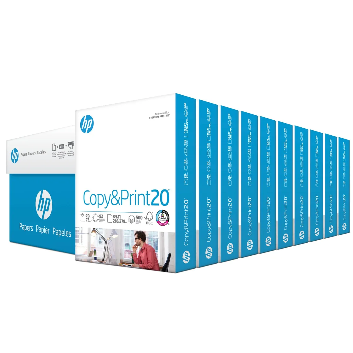 White A4-sized paper sheets in a bulk case, smooth finish, 5000 count