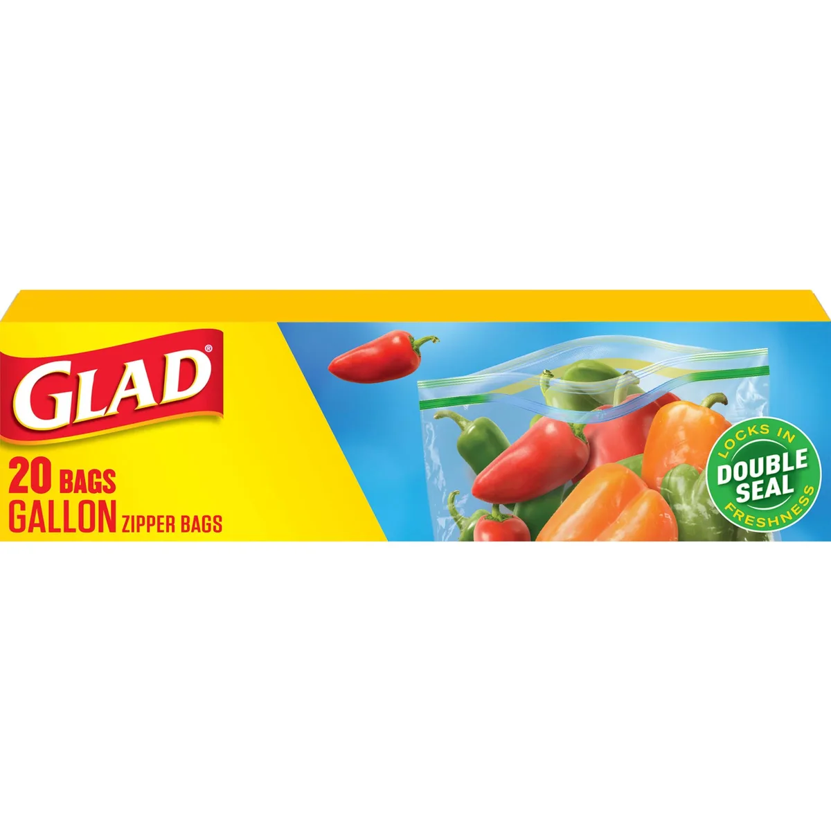Pack of 20 beige plastic gallon zipper bags