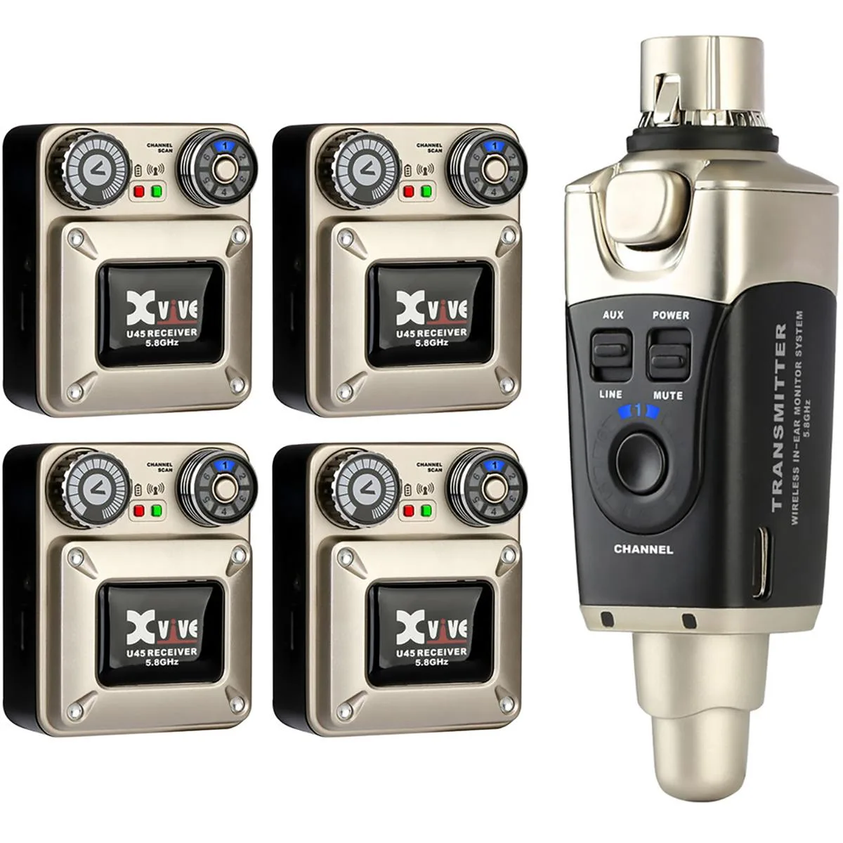 Xvive Audio Xvive Audio U45R4 5.8GHz Wireless In-Ear Monitor System 4 Receivers — product photo