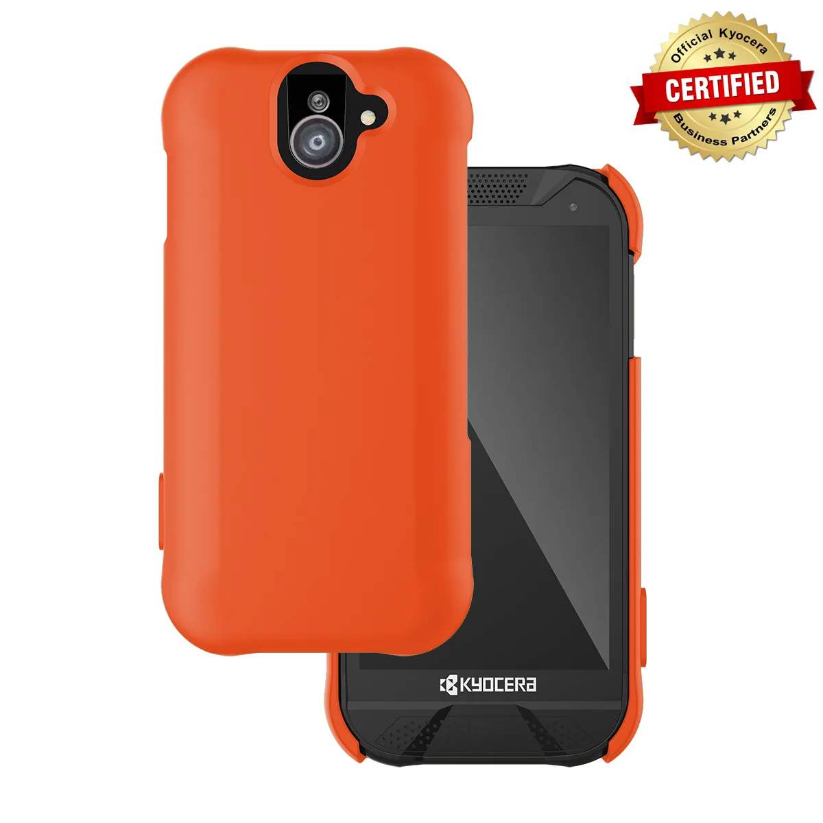 Orange soft-touch plastic shell case for Kyocera DuraForce Pro 2