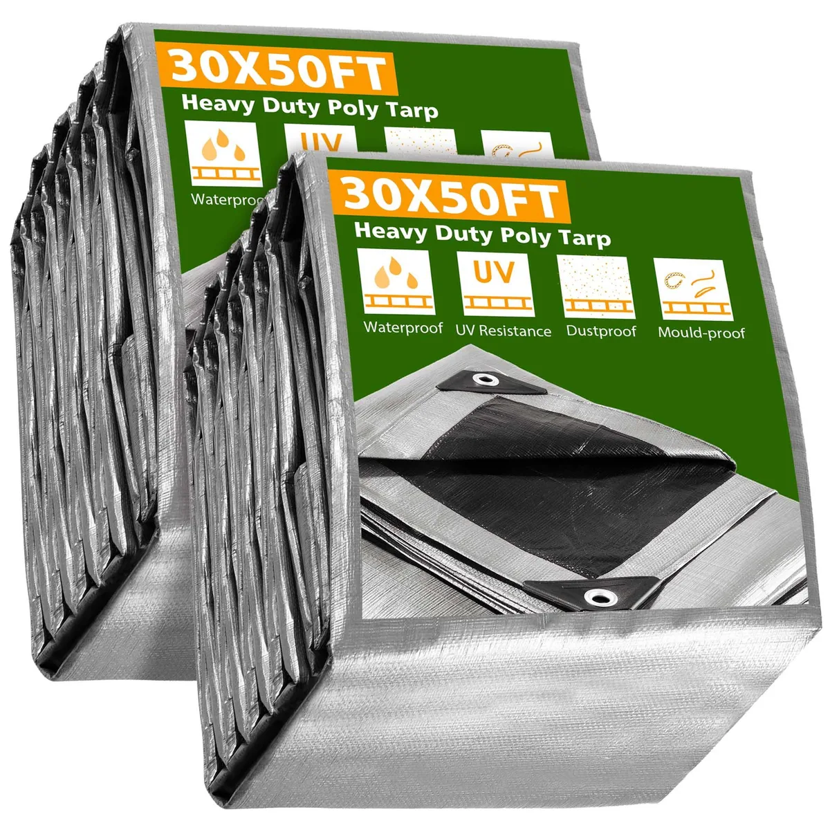 Yescom USA, Inc. Yescom USA, Inc. 2PCS 30X50FT 10-Mil Tarp Part 07PTR001-30X50-0611X — product photo