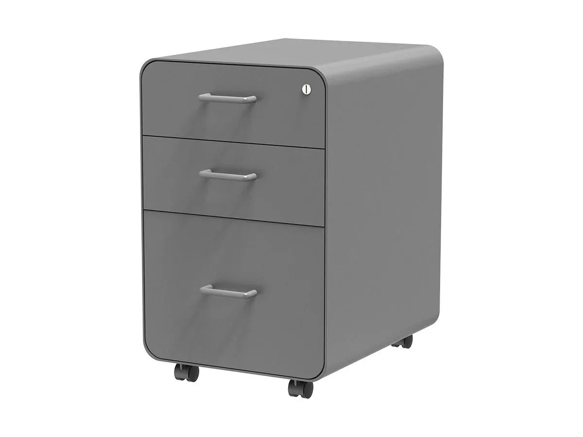 Monoprice Inc. Monoprice Inc. 137878 Round Corner 3-Drawer File Cabinet - Gray — product photo