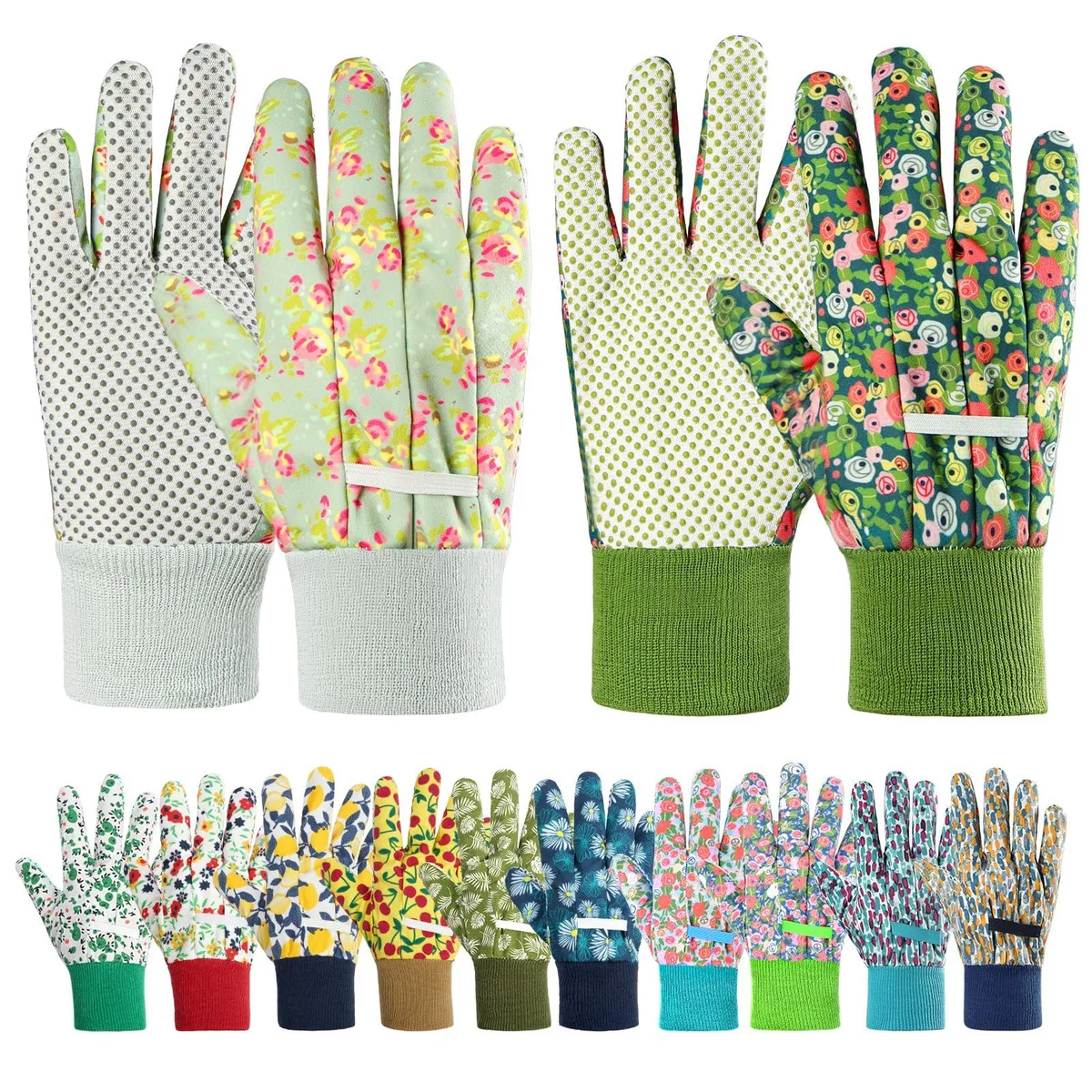  Ainiv F5EU-2945500 Floral Gardening Gloves 2 Pairs One Size Blue — product photo