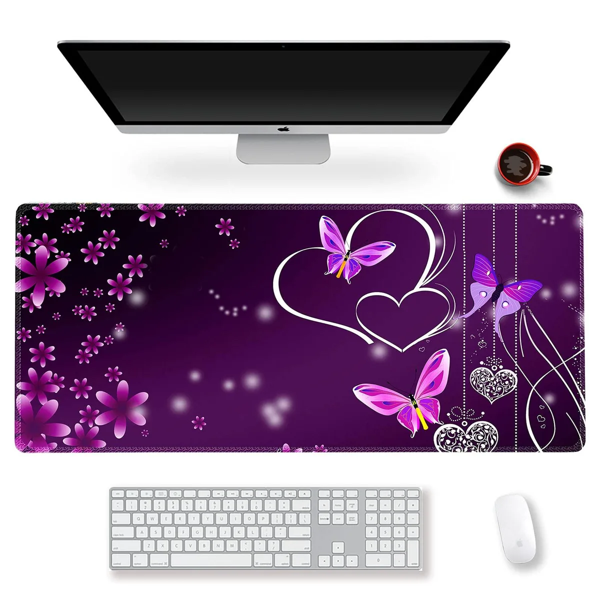  Keychron Mouse Pad Purple Heart Butterfly 35.1 x 15.7 inch 2.5mm — product photo