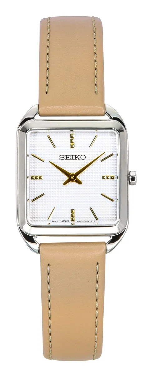 Seiko Seiko SWR089P1 Women's Quartz Watch Beige Dial Leather Strap — product photo