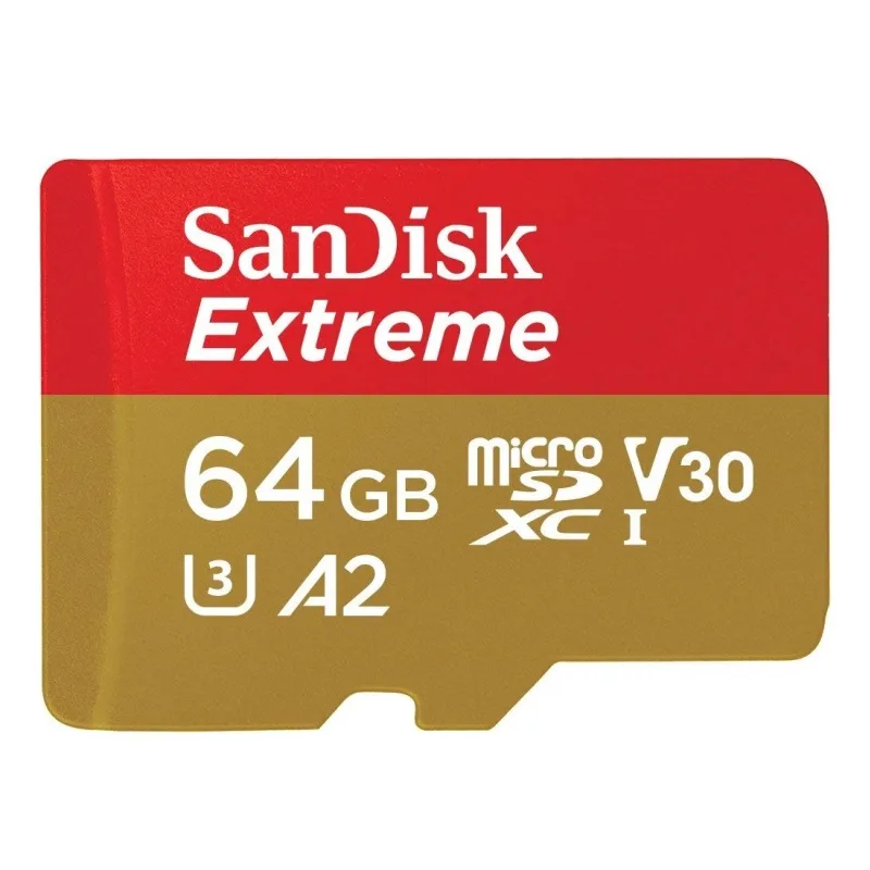 SanDisk SanDisk Extreme 64GB microSDXC V30 A2 UHS-I/U3 CL10 with Adapter — product photo