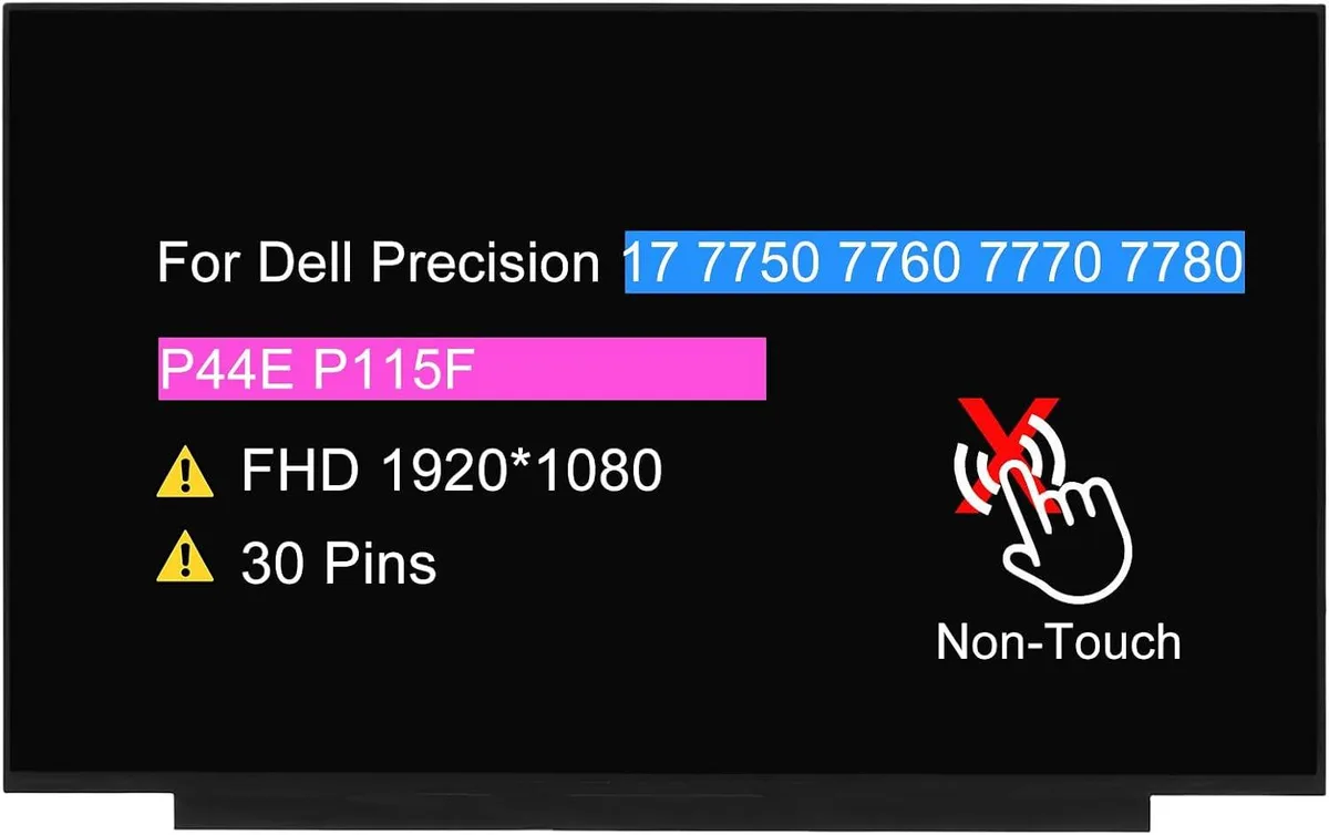 NUOLAISUN NUOLAISUN 17.3" laptop screen FHD 1920x1080 30-pin non-touch for Dell Precision 7750 7760 7770 7780 — product photo