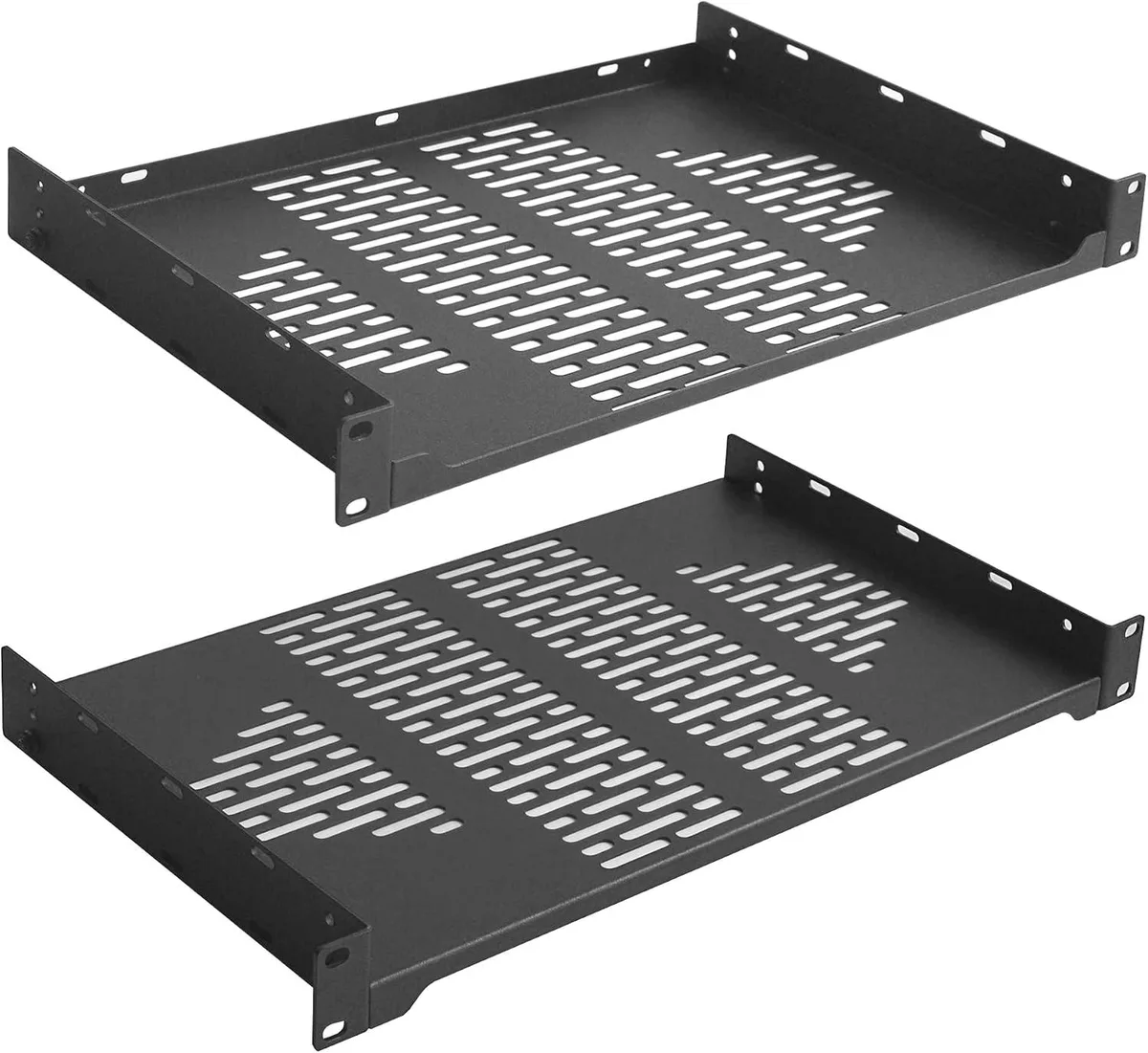 TAURKENAM TAURKENAM 2 PCS 1U 10" Vented Cantilever Rack Shelves — product photo