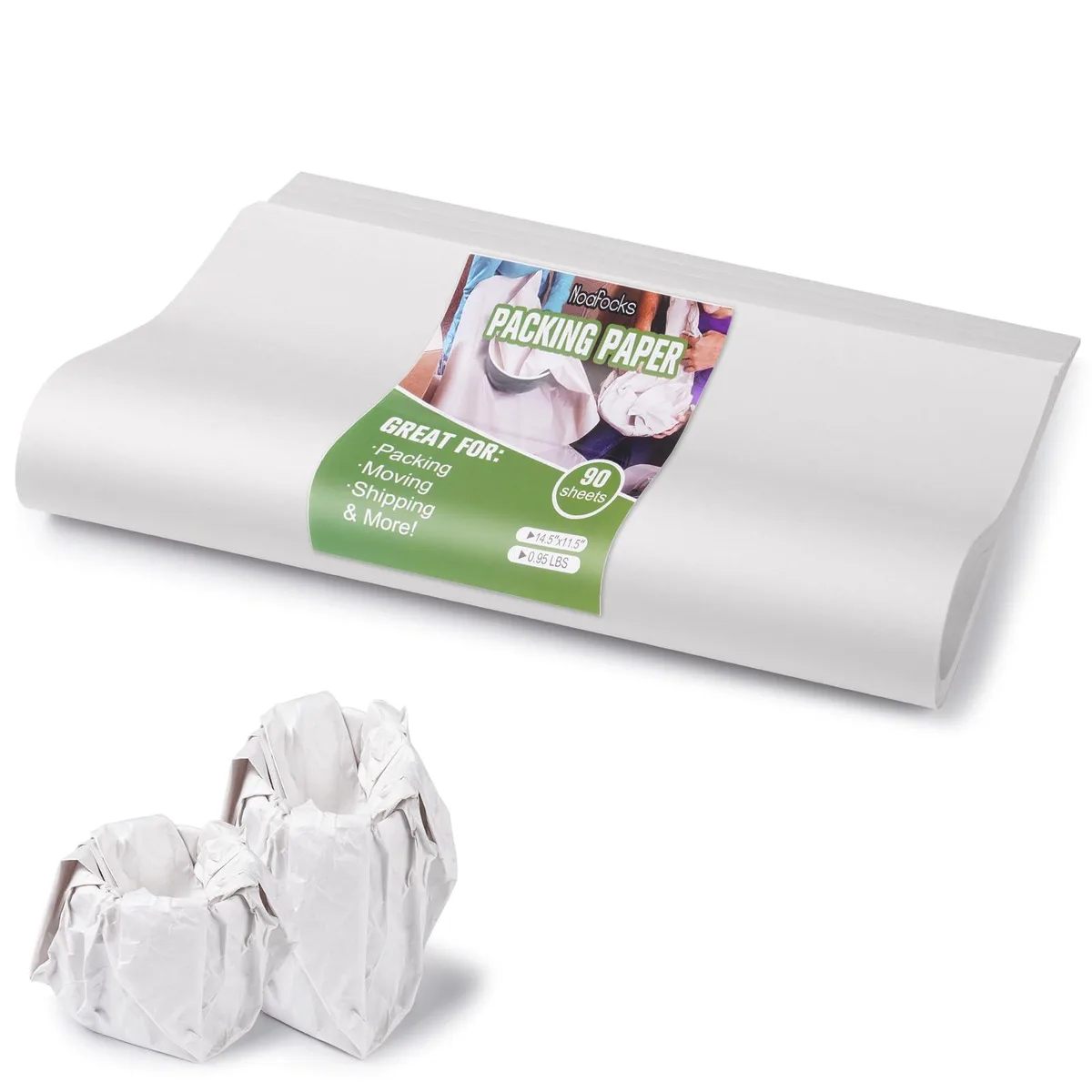 Stack of 90 white Bristol paper sheets, 14.5 by 11.5 inches