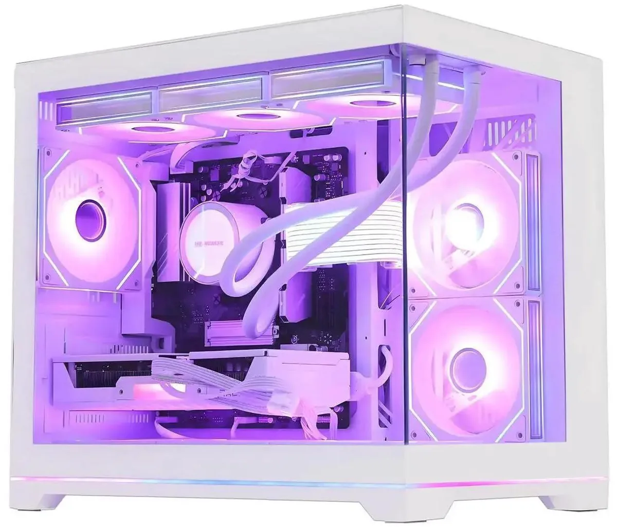 Hoengager Hoengager Gaming PC Ryzen 5 9600X RTX 5060 Ti 8GB 32GB DDR5 1TB 360 Liquid White — product photo