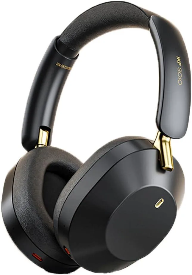 BFKK BFKK Solo Hybrid ANC Headphones Black/Gold Bluetooth 5.3 130H Playtime — product photo