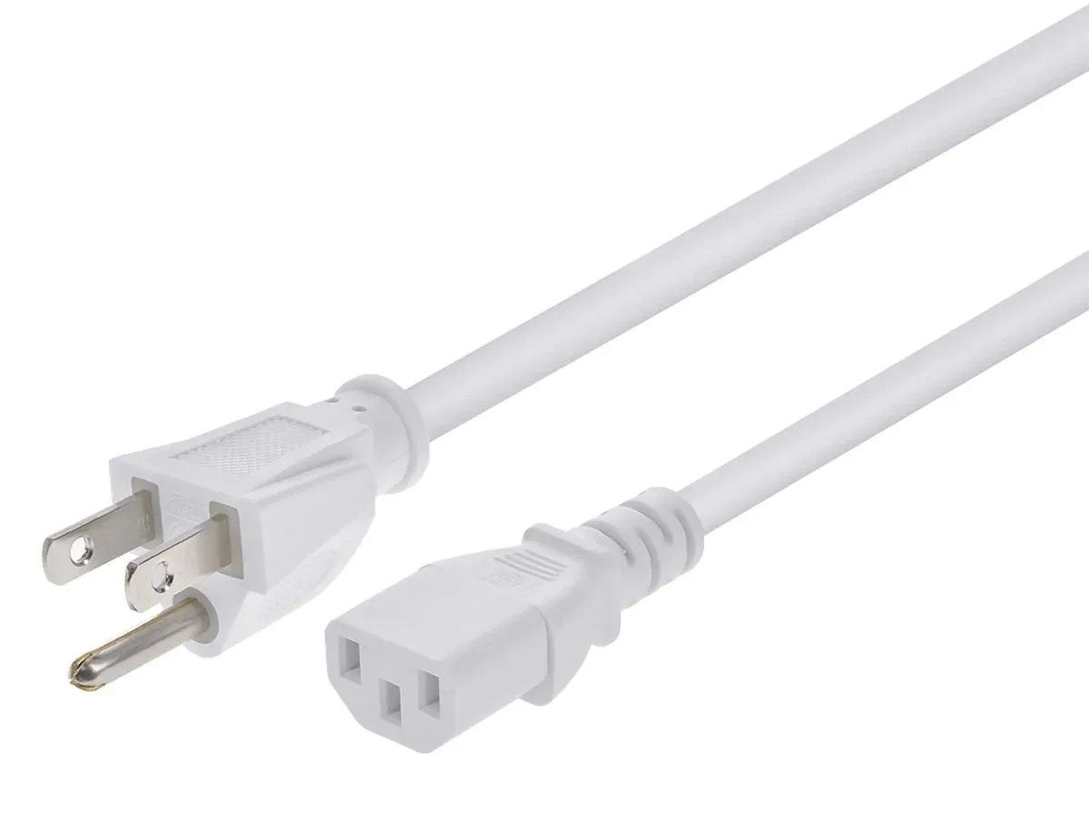 Monoprice Inc. Monoprice Inc. 143181 computer power cord 6 ft white NEMA 5-15P to IEC 60320 C13 18AWG 10A 125V — product photo