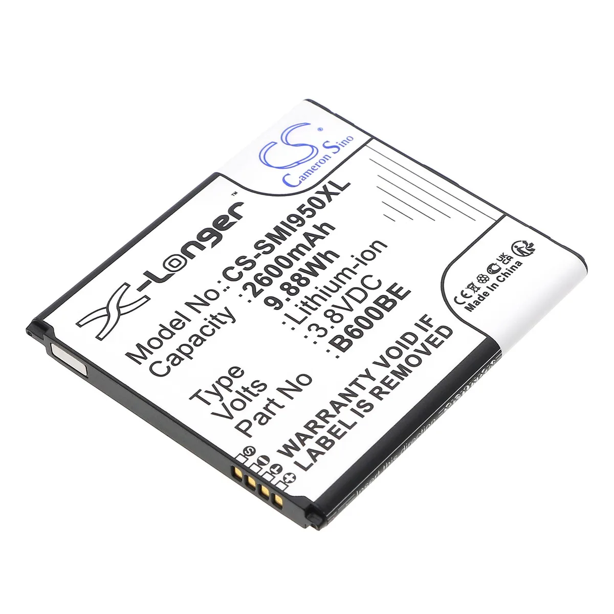 Cameron &amp; Co Cameron &amp; Co DS-CS-SMI950XL cell phone battery 2.6 Ah 3.8V 2600mAh — product photo