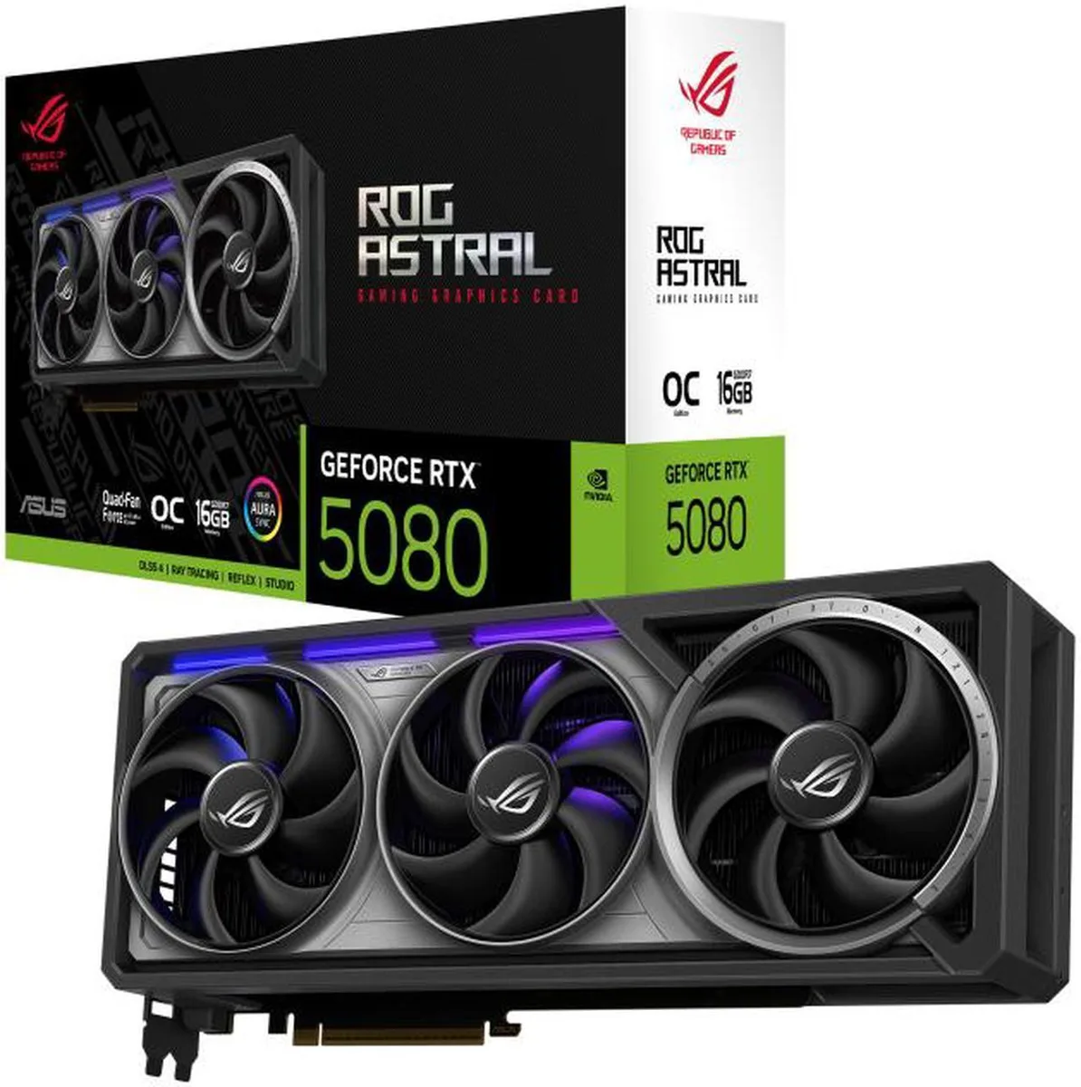ASUS ASUS ROG Astral GeForce RTX 5080 16GB GDDR7 OC Edition graphics card — product photo