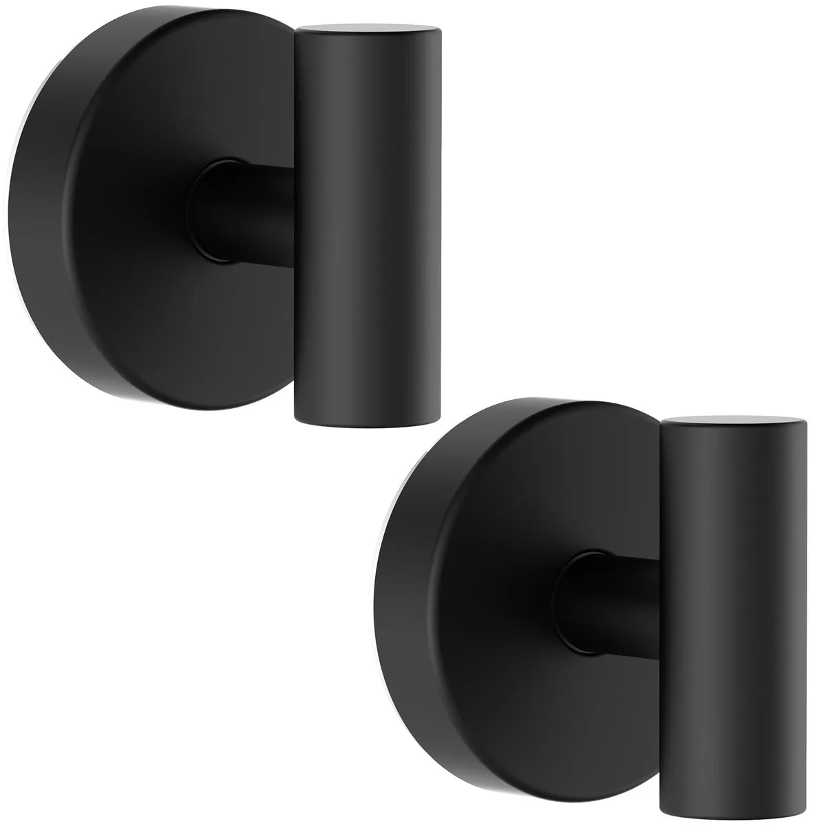 Two black suction cup hooks with twist-lock bases