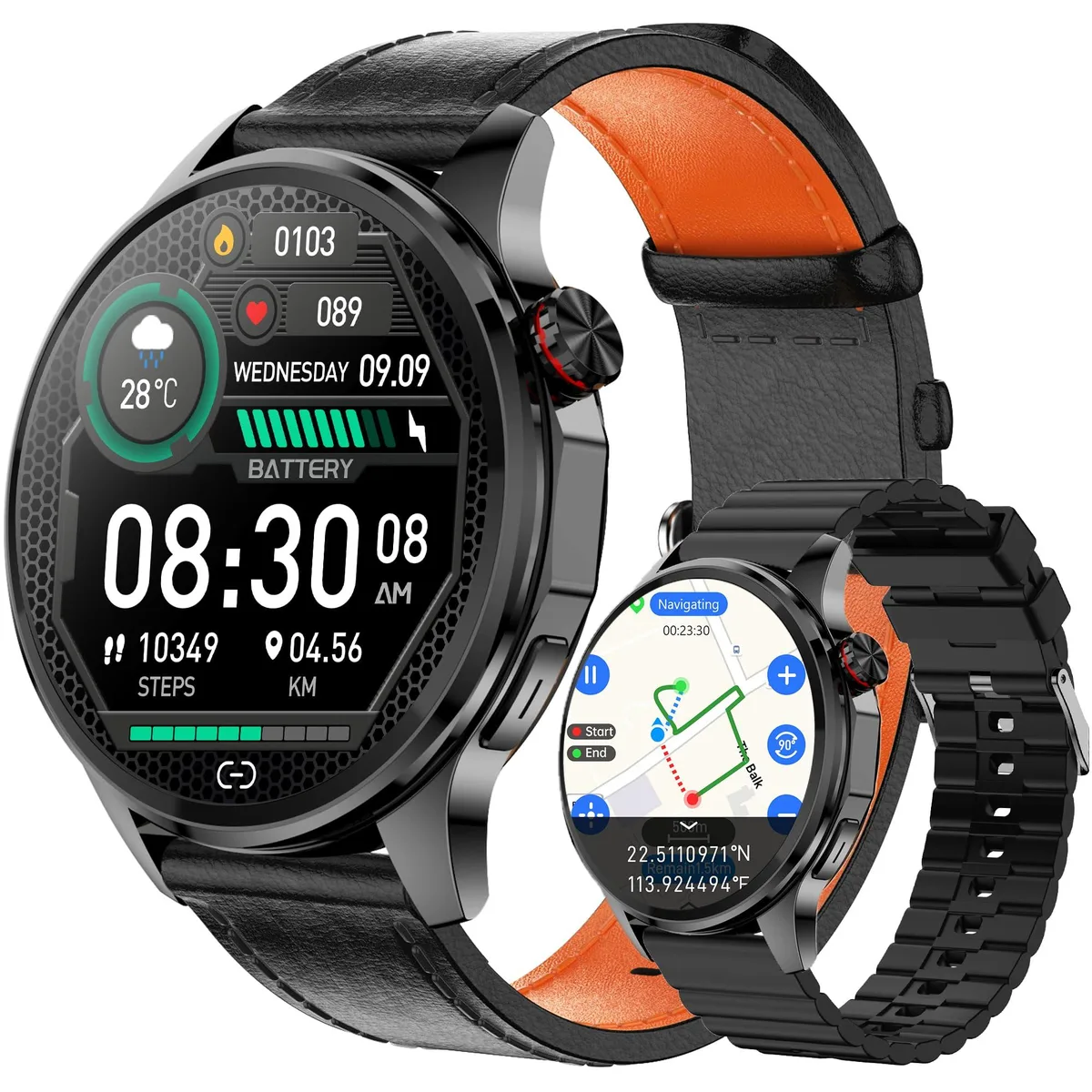  Bvlrksc Smart Watch 1.46" GPS Offline Maps Black map gps — product photo