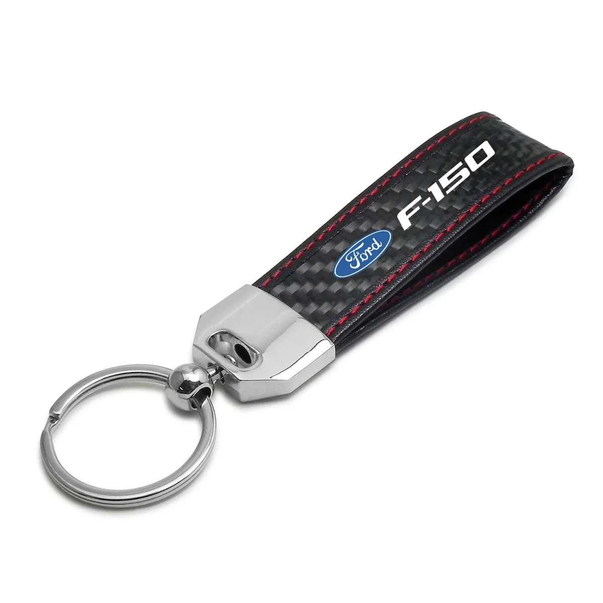 iPick Image, LLC iPick Image, LLC Ford F-150 Carbon Fiber Loop Strap Key Chain Red Stitching — product photo