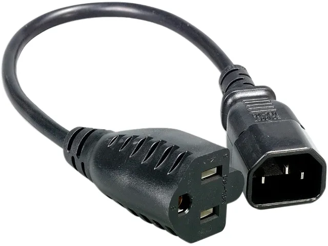 Nippon Labs Nippon Labs 30POW-10W1-05201 AC Power Cord C14 to NEMA 5-15R 18 AWG 1 ft — product photo