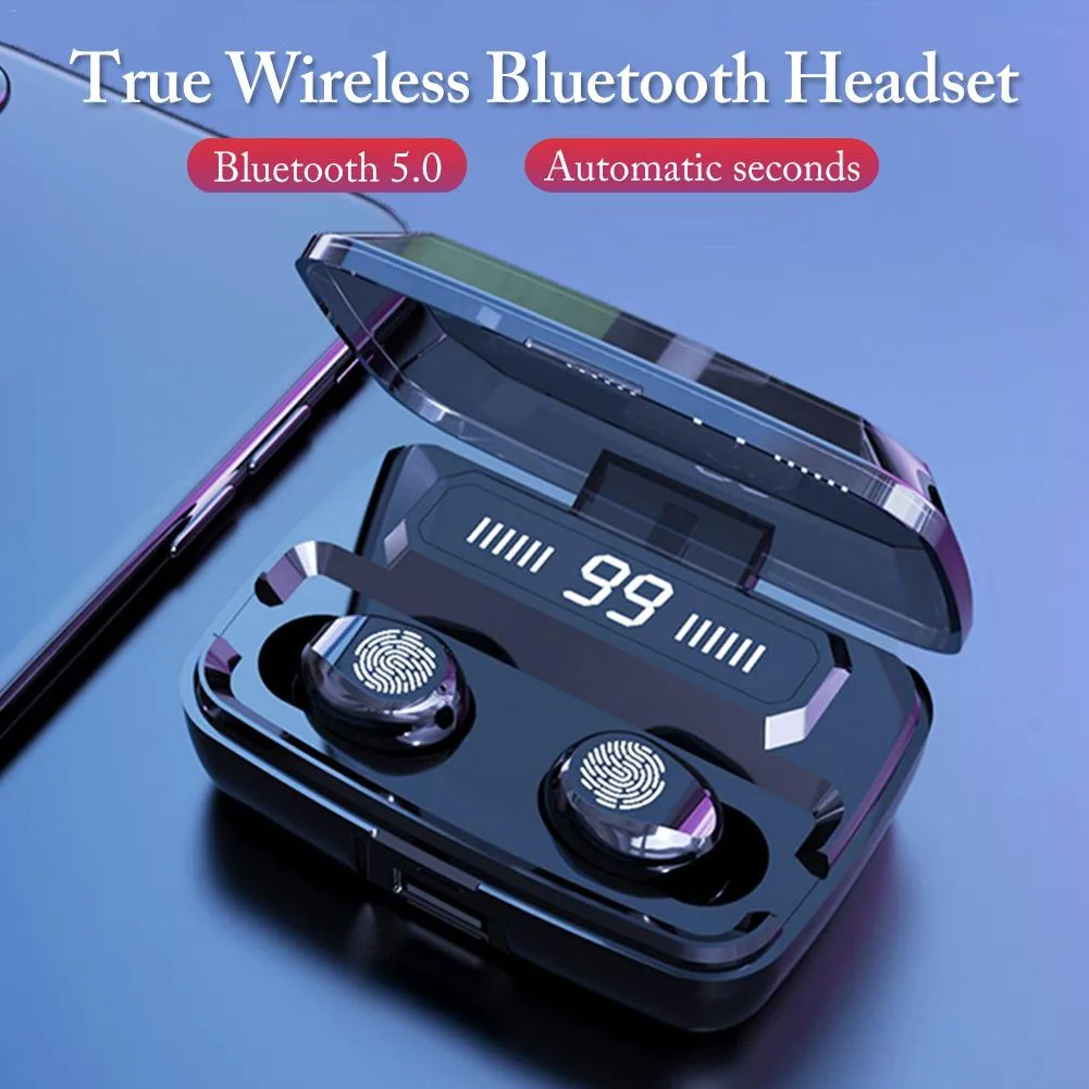 siroka siroka TWS Wireless Earbuds Bluetooth 5.0 Black 2000mAh Case — product photo