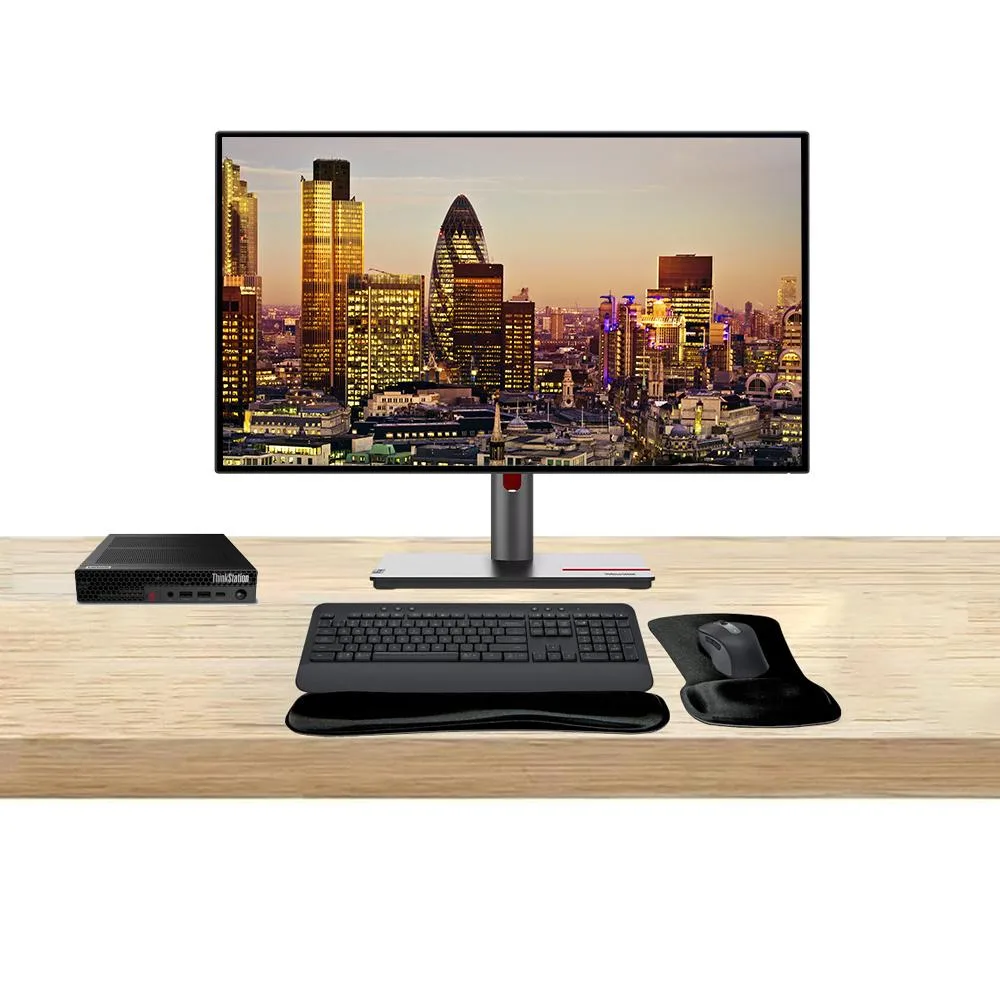 Lenovo Lenovo ThinkStation P3 Tiny i9-14700 32GB 1TB T1000 8GB DDR6 Dual P27q MK650 — product photo