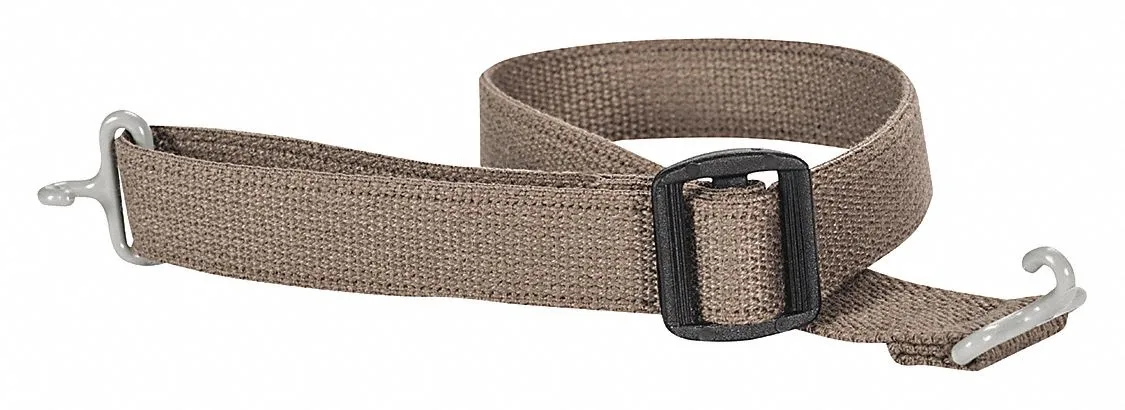 Ten tan cotton chin straps for hard hats