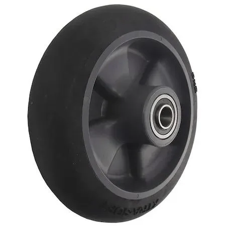 Black 10 inch rubber caster wheel with plastic core