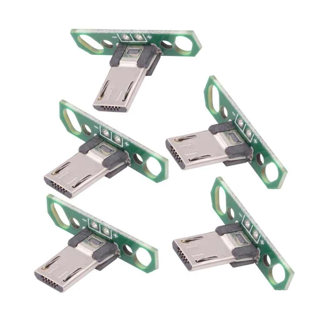 LORDWORLD LORDWORLD Micro USB 2.0 Male Plug 13mm 5pcs PCB Mount Solder Type — product photo