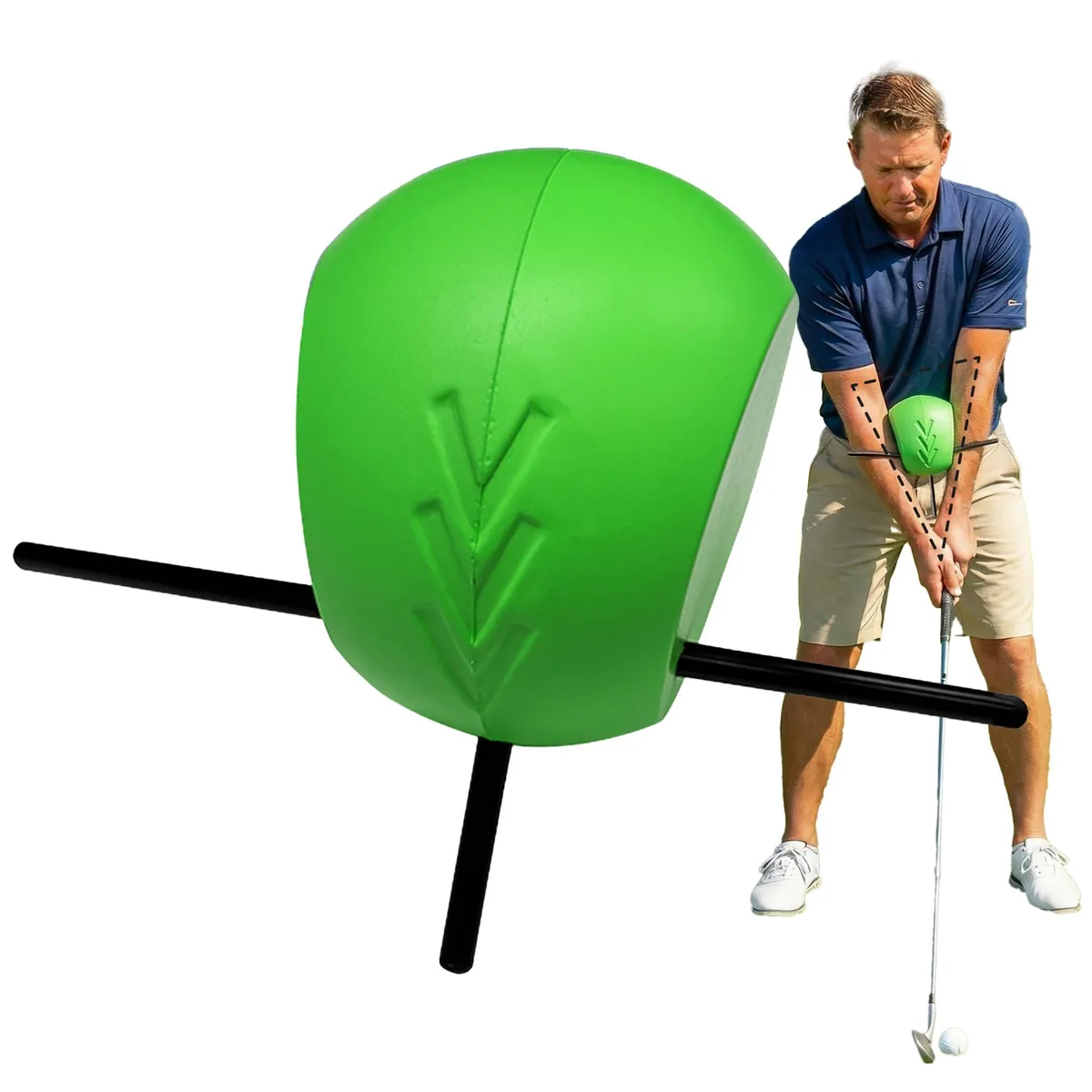 Green aluminium and PU training ball, model DWG43
