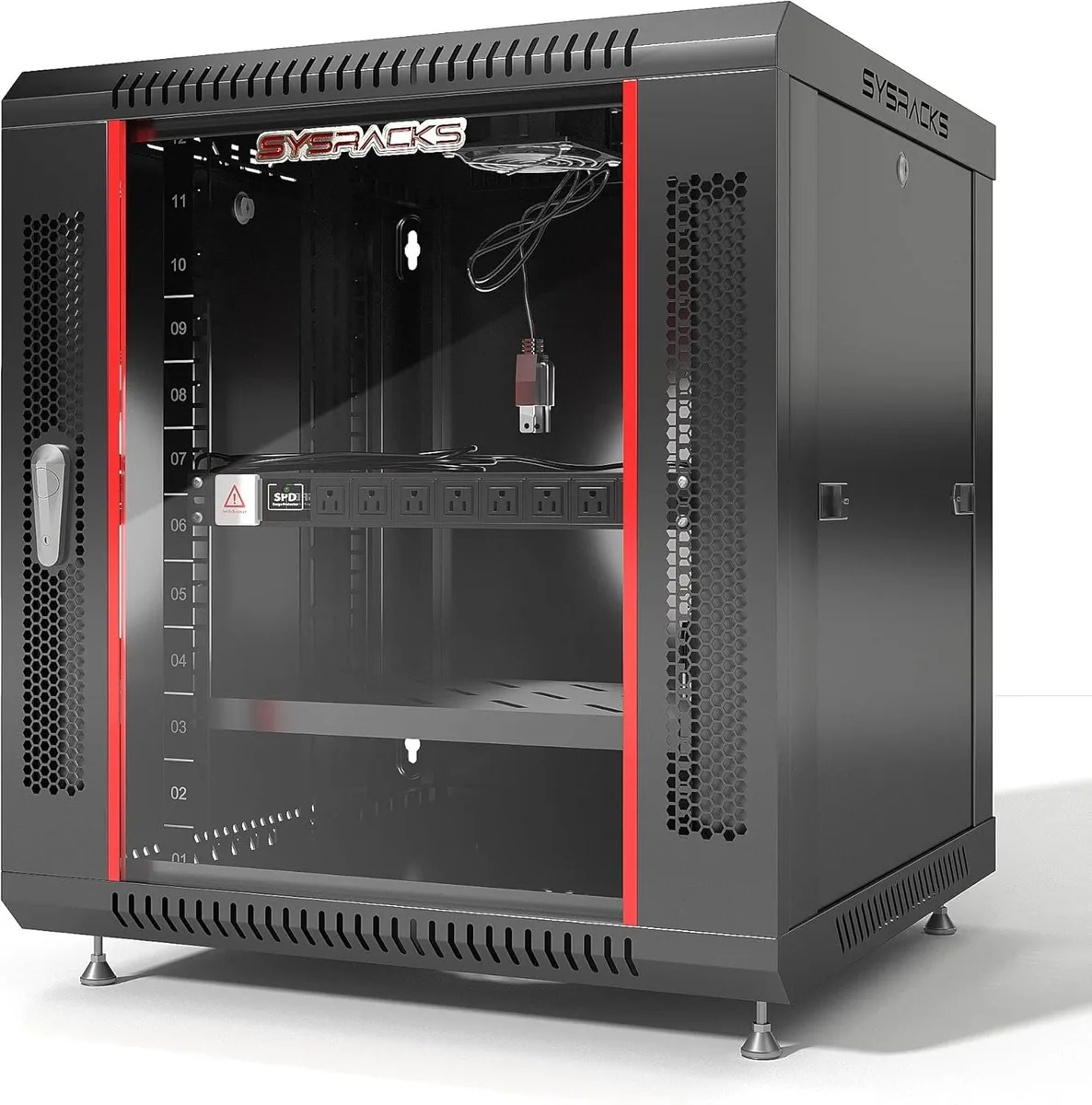 PISKEKAT PISKEKAT 12U Wall Mount Server Rack 24" Depth Black — product photo