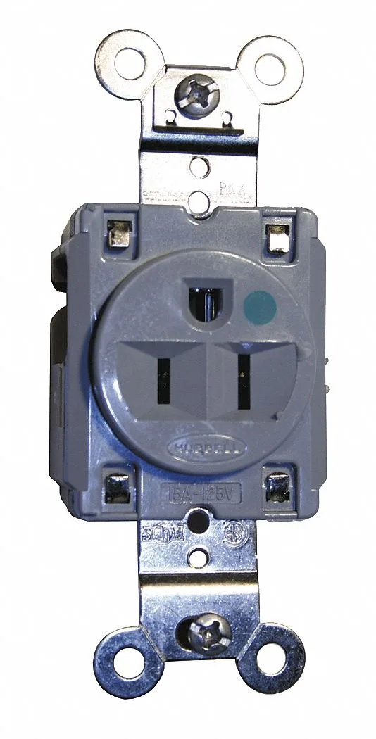 Hubbell Incorporated Hubbell Incorporated HBL8210GY 15 A 125 V hospital grade receptacle — product photo