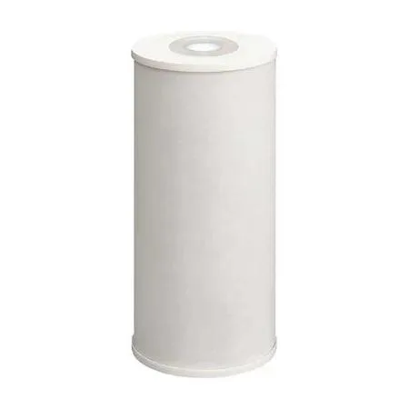 White cylindrical water filter cartridge with quick-connect fittings