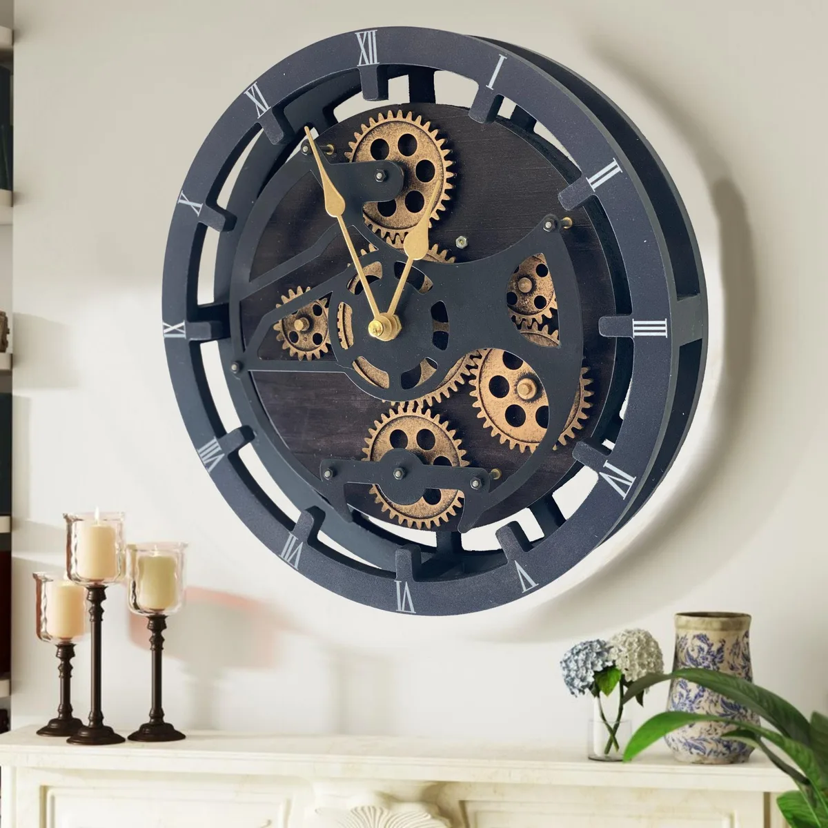 The Gears Clock The Gears Clock CANADA LINE 16 INCH ROUND clock — product photo