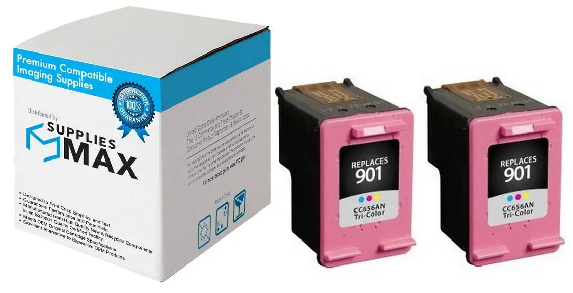 SuppliesMax SuppliesMax HP CZ076FN Tri-Color Inkjet Cartridge 2-Pack 360 Pages — product photo