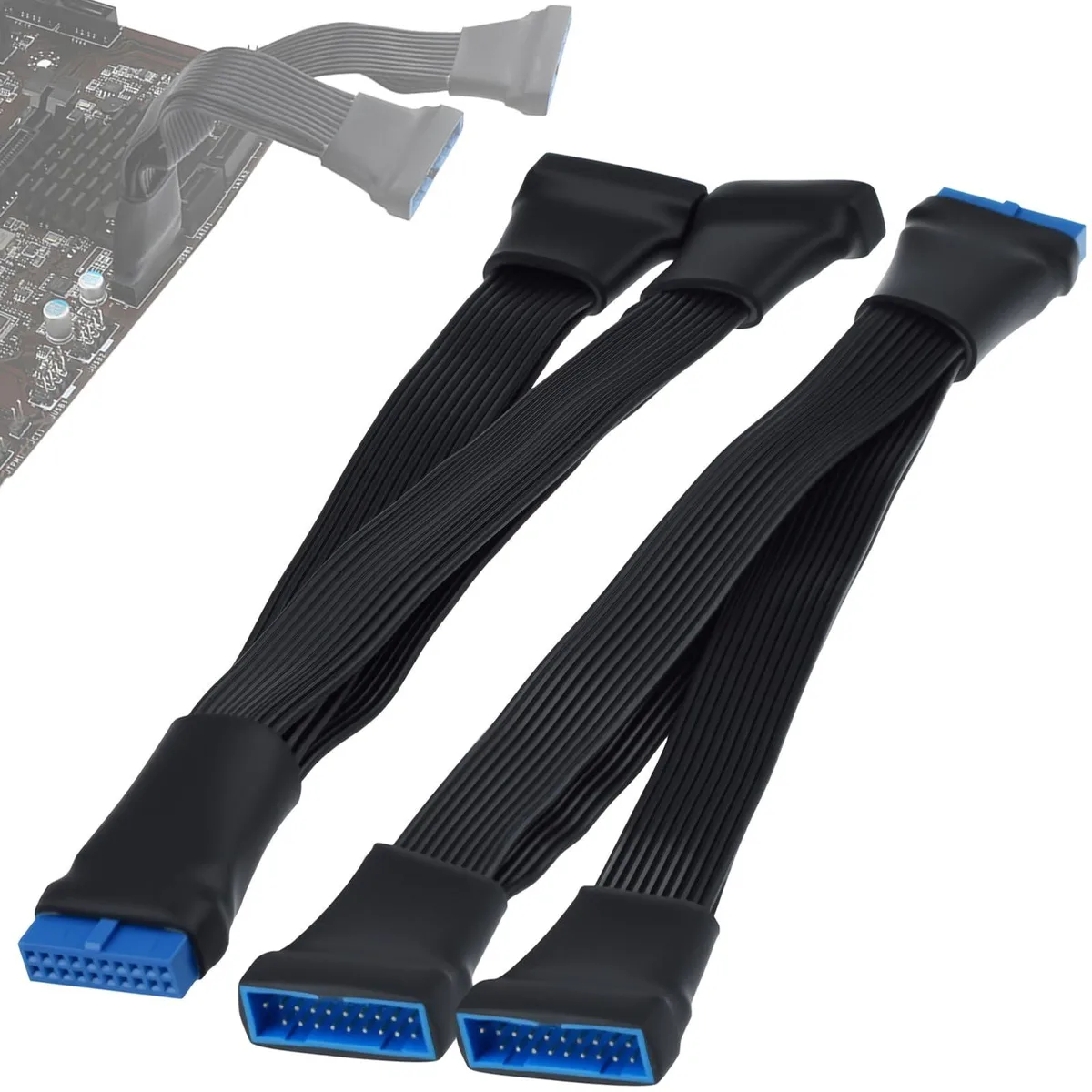 BUCIER BUCIER USB 3.0 Header Splitter Extension Cable 19/20 Pin 1-to-2 Y 5.9 inch 2pcs — product photo