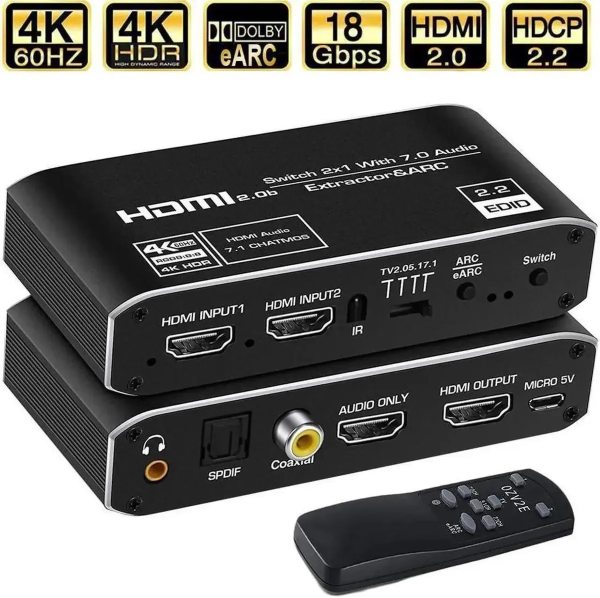SMUGDESK SMUGDESK 2×1 HDMI 2.0 Switch Audio Extractor ARC — product photo