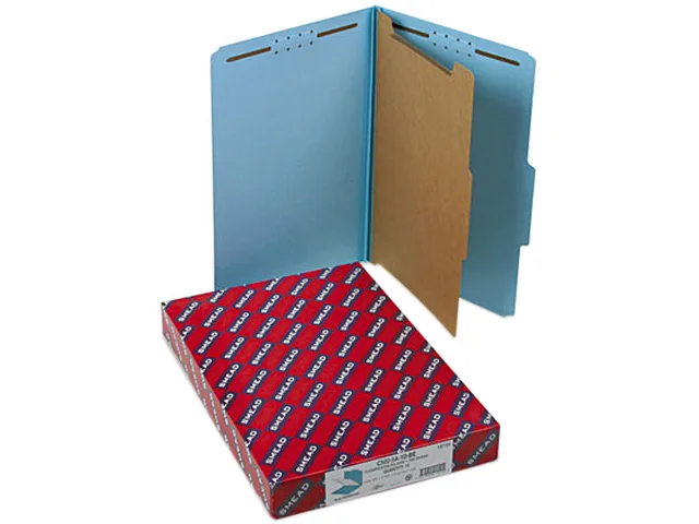 Smead Smead 18730 Pressboard Classification Folders Legal Four-Section Blue 10/Box file folder — product photo