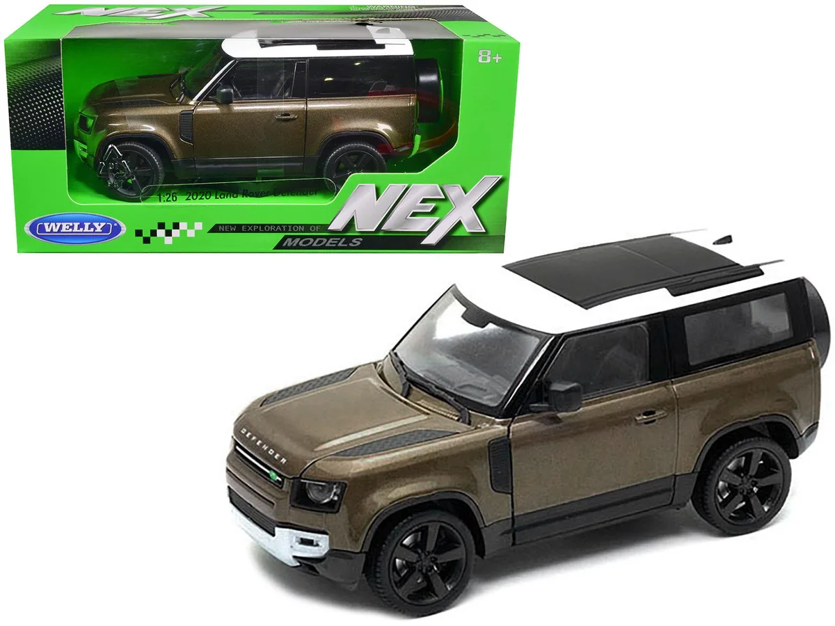 Welly Diecast Welly Diecast 2020 Land Rover Defender Brown Metallic White Top NEX Models 1/26 Hobby Collectible — product photo
