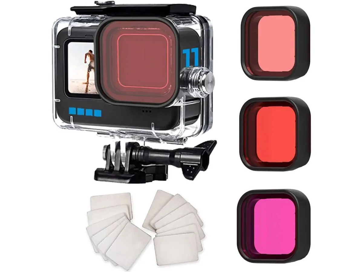 BONAEVER BONAEVER Waterproof Housing for GoPro Hero 11/10/9 Black 60m Dive Case with Filters Anti-Fog Inserts — product photo