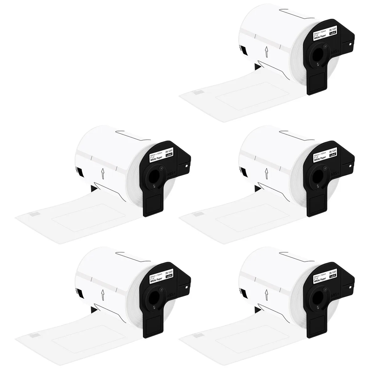 GREENCYCLE GREENCYCLE DK-1241 5 Rolls White Shipping Labels 200/Roll 102x152mm — product photo