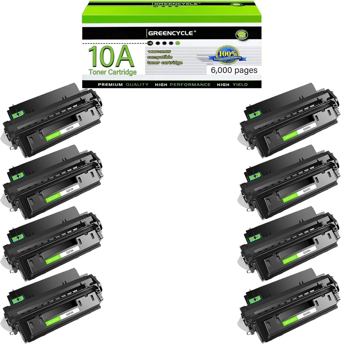 GREENCYCLE GREENCYCLE Q2610A High-Yield Toner Cartridge 8-Pack Black 6000 Pages — product photo