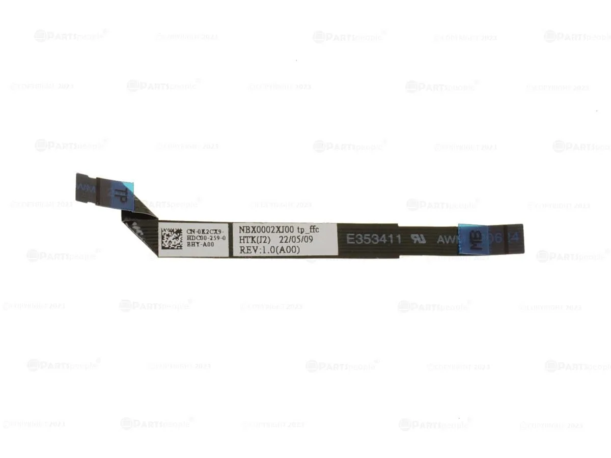 Flat orange ribbon cable with connectors on both ends