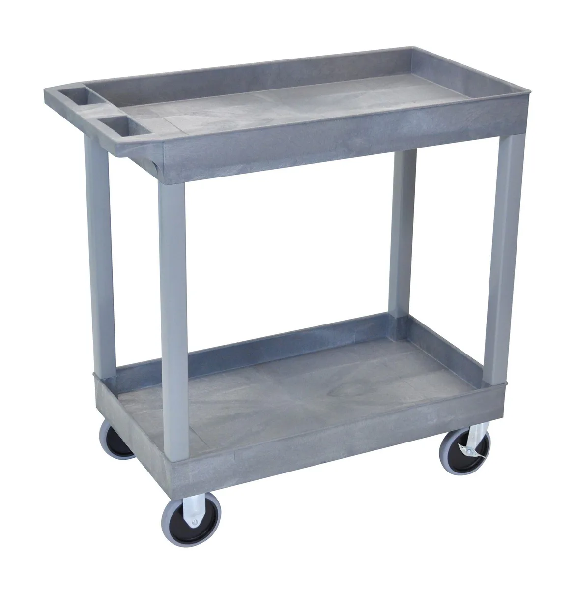 Luxor Furniture Luxor Furniture 626-EC11HD-G office furniture utility cart 2 tub shelves 35.25"W 18"D 35.25"H 500 lbs gray — product photo
