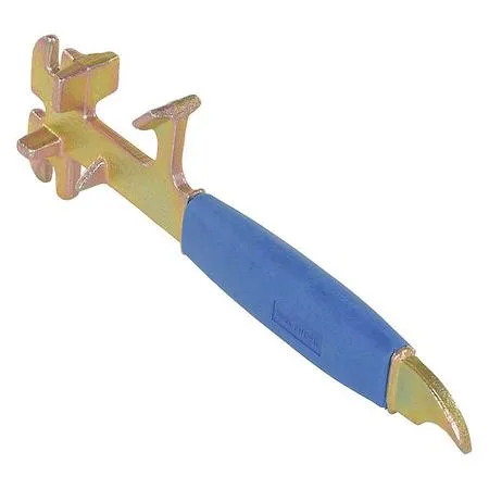 Steel bung wrench 11 inches long with cushion grip