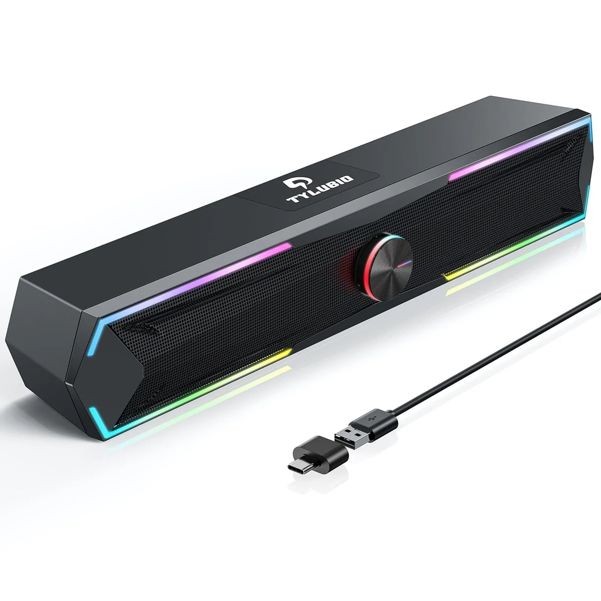 Tylubio ST200 2.0 Soundbar 10W Bluetooth USB 15.7in Black — product photo